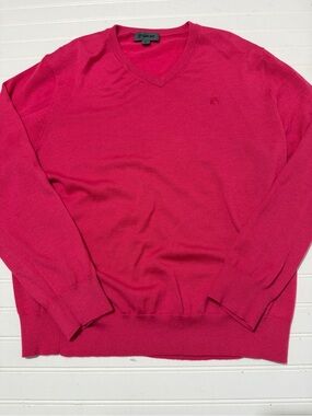 G/FORE Men's XXL Fuchsia Pink 100% Cashmere V-Neck G Scribe Sweater